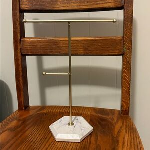 Gold Jewelry Stand with Marble Base